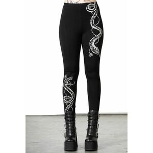 Killstar Black and White Serpent Leggings